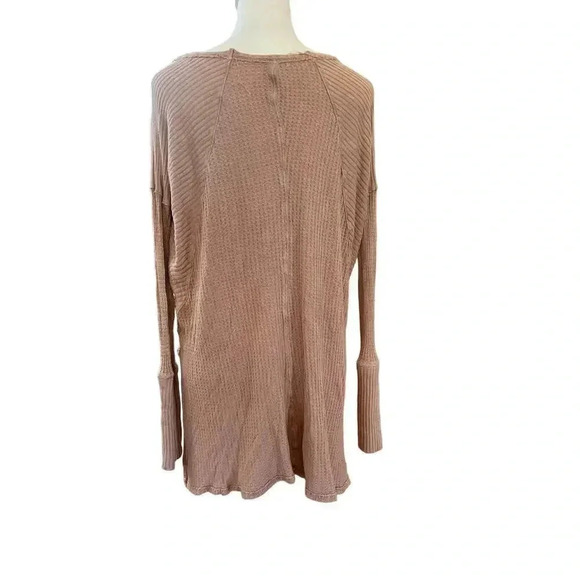 free people ventura long sleeve waffle knit boho top size M - Picture 5 of 8